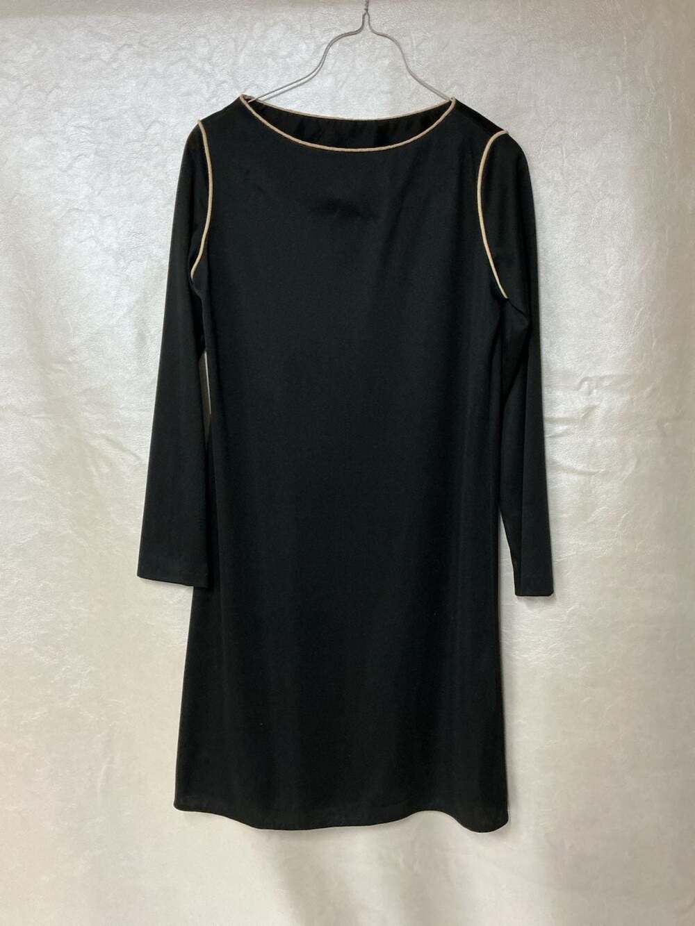 Vintage Lady Blair Black Shift Dress with Leopard Print Scarf Size 8